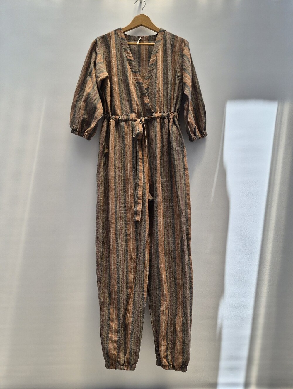 Free People Loveland Metallic Striped Jumpsuit M Excellent Whimsigoth 70s Boho - Picture 8 of 16